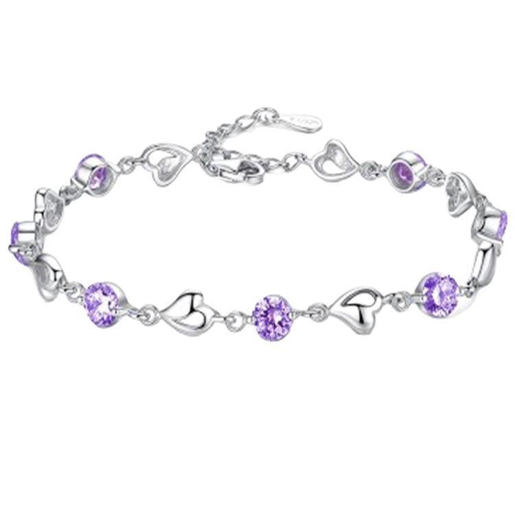 Корейский океанический браслет с бриллиантами в форме сердца для женщин - Легкая роскошь, Дизайн  Сладкое сердце