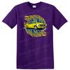 Vintage Car Illustration Graphic T Shirt Classic Yellow Car W/ Cool Design Tee