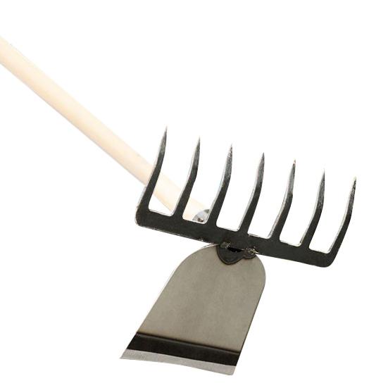 Yousheng 2-in-1 Weeding Rake Garden Hoe And Rake Heavy Duty Hand Weeder Gardening Hoe for Weeding Soil Loosening Landscaping