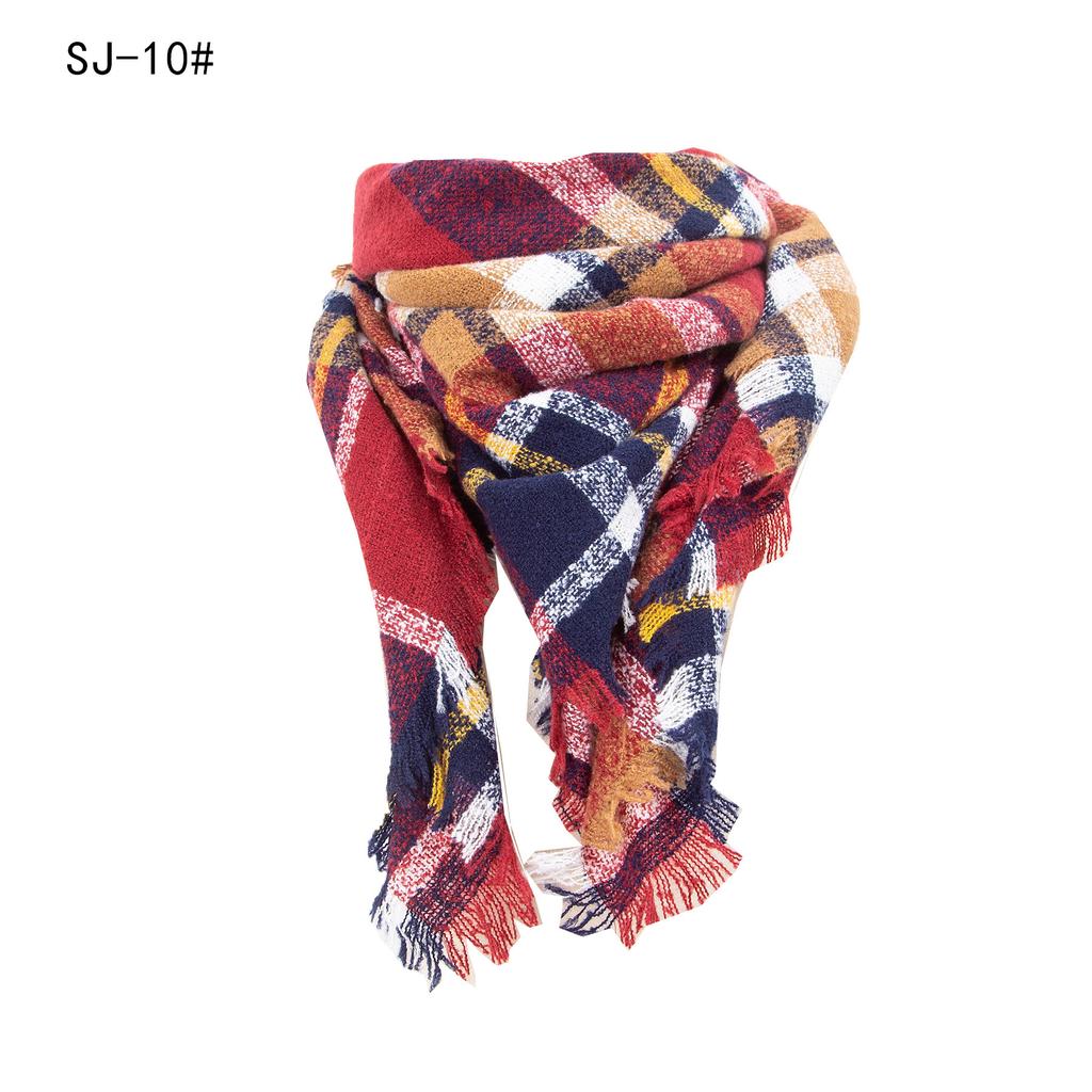 Designe Brand Knitted Spring Winter Women Scarf Plaid Warm Cashmere Scarves Shawls Luxury Neck Bandana Female Pashmina Wrap