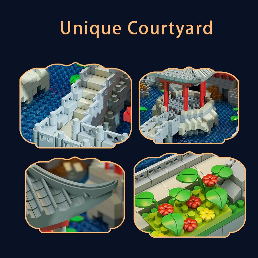 Suzhou Garden Chinese Classic Building Microparticle Building Block Model Decoration Educational Toys