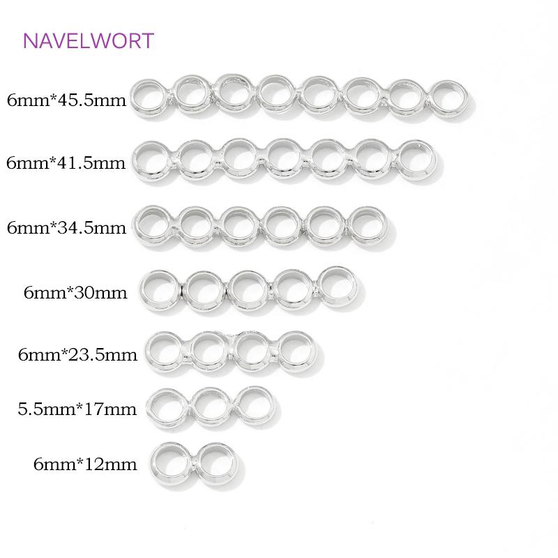 

Multi Holes Spacer Beads Bar Rhodium Plated Beads Spacer Bar,Separators For Beads,For DIY Beading Jewellery Making Accessories 6mm x 12mm-5pcs