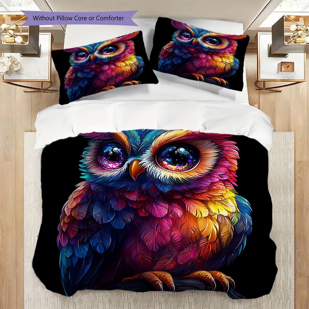 Uggle Mönster Sängkläder Täcke Set Täckeöverdrag Örngott Heminredning Födelsedagspresent (1 * påslakan + 2 * örngott, utan kärna)