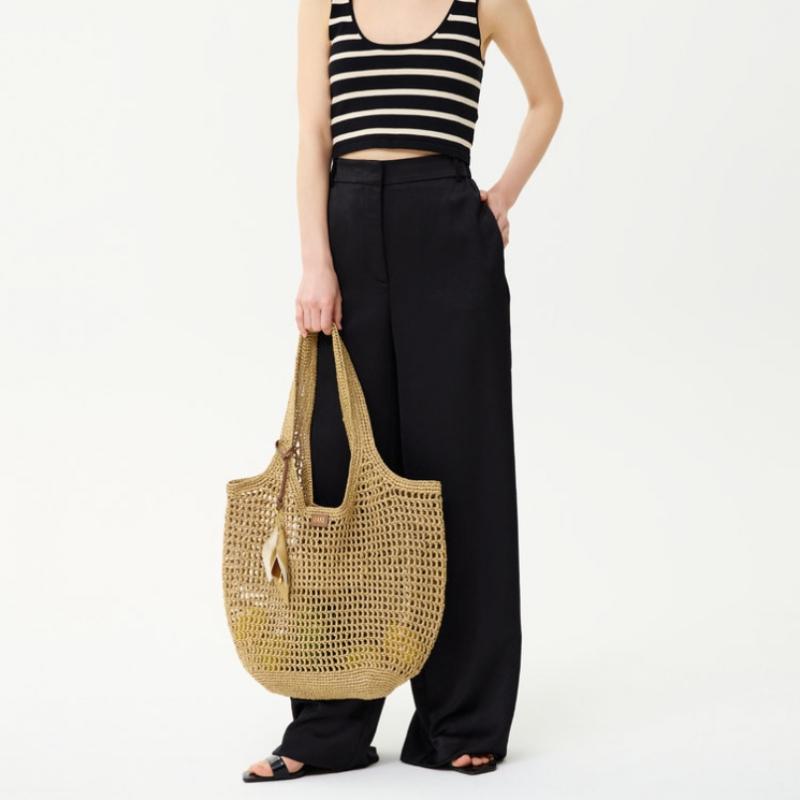 Daks Beige Raffia Twist Mesh ShouLder Bag L Dcba6e580i2