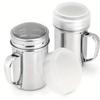 2 Pezzi Set di Shaker per Zucchero a Velo in Acciaio Inossidabile con Manico, Shaker a Rete Fine, Barattoli per Polveri con Coperchio, Set di Barattoli per Spezie, Sale, Zucchero, Pepe