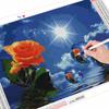 Diamantbroderi Rose Hel Firkant Nyankomst 3D DIY Diamantmaleri Landskap Ved sjøen Bilde av Rhinestone Wall Art