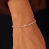 S925 Sterling Silver Pink Heart Zircon Bracelet, Women's Simple Fashion, European and American Style.