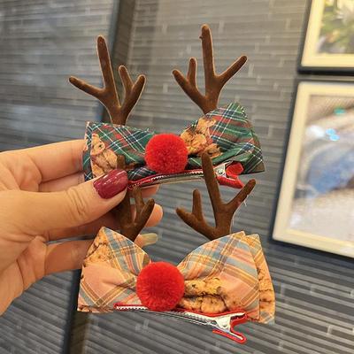 2025 Christmas Reindeer Antler Hair Clips - Cute Mori Style Holiday Accessories for Kids