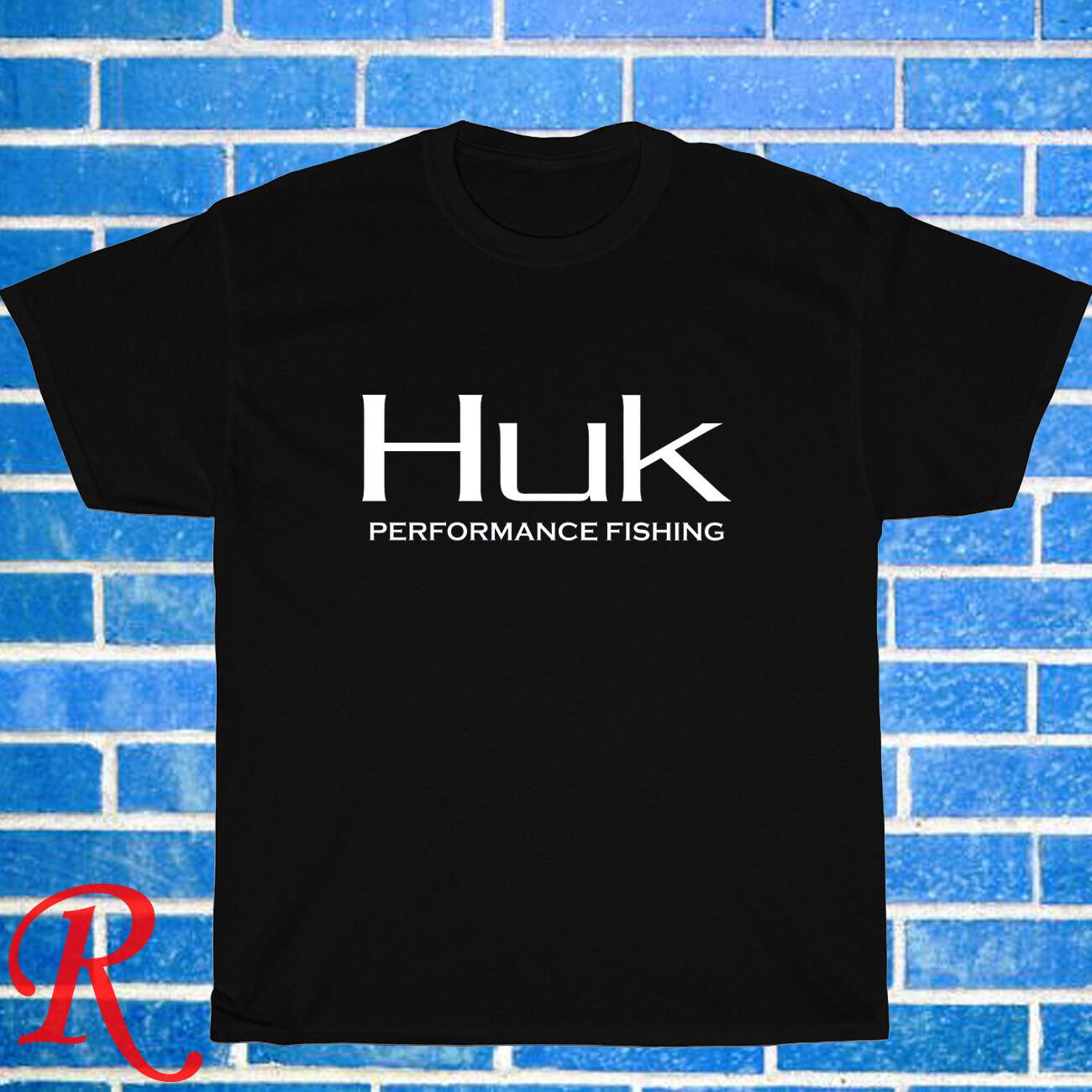 New HUK Fishing Logo Black/Grey/Navy/White Size S-5XL Unisex T-Shirt L