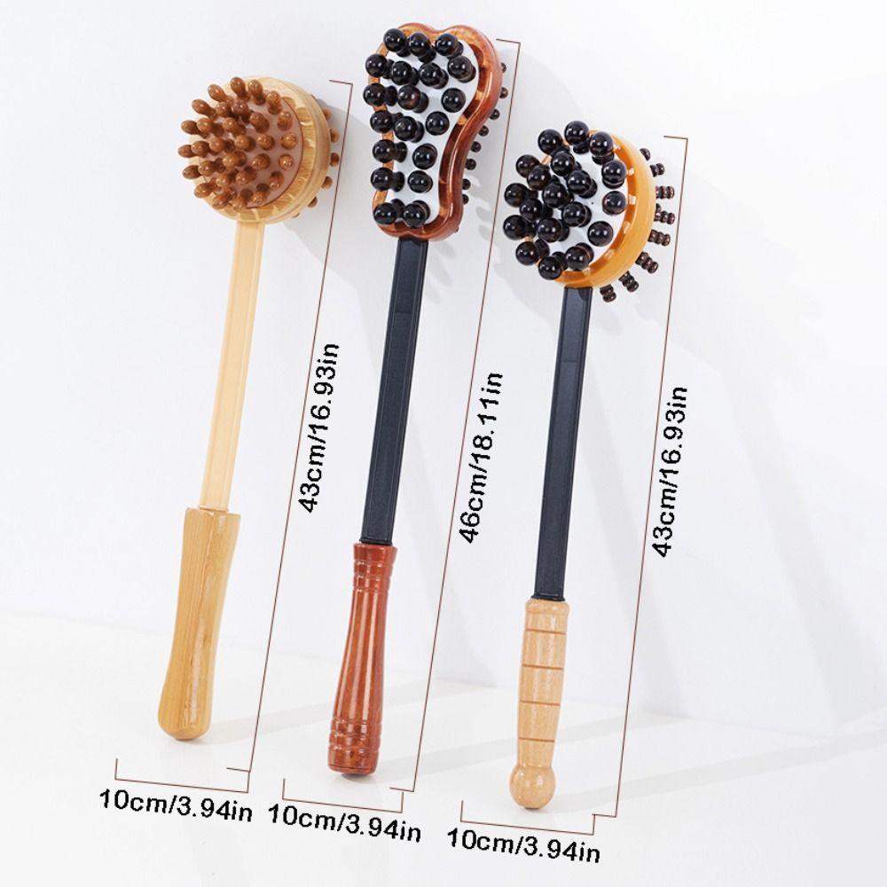 Double Head Massage Hammer Multi-Functional Wood Back Knock Massage Tool Stress Relief Flexible Point Massage Stick
