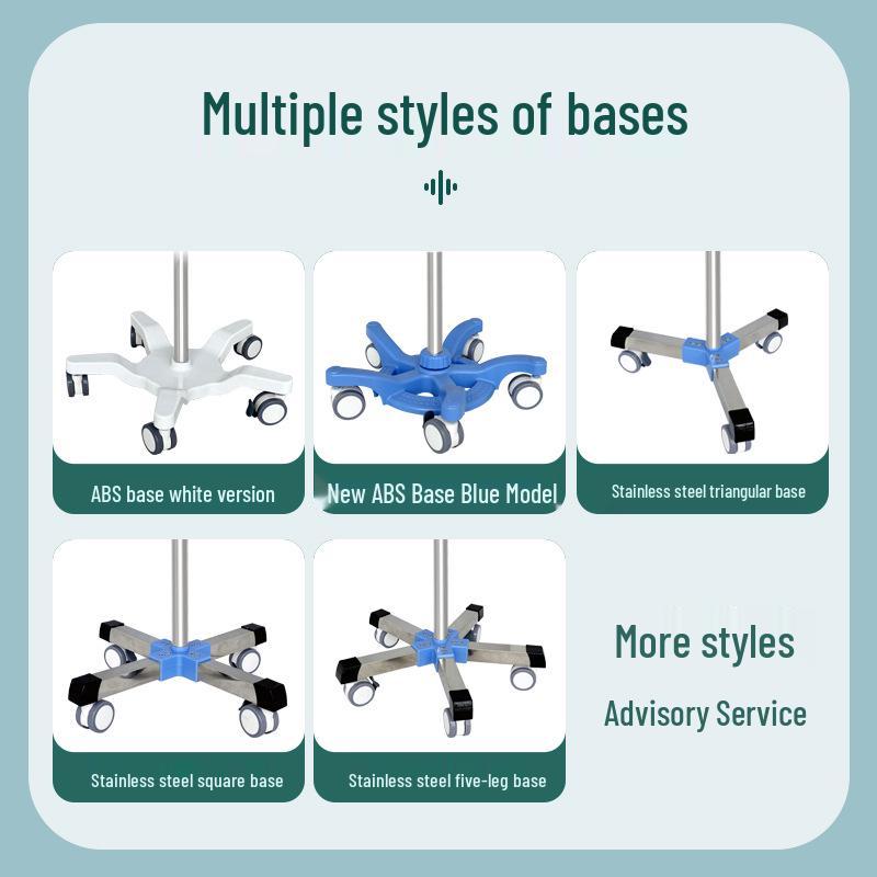 Premium Adjustable Four-Hook Infusion Stand with Wheels for Salons and Clinics