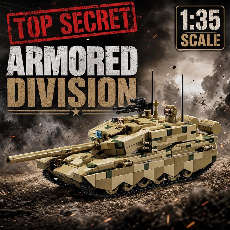 1:35 99B Military Tank Model MOC Building Blocks Army Soldier Bricks Sets DIY Assembly Toys Collection Kit Holiday Gifts Decor