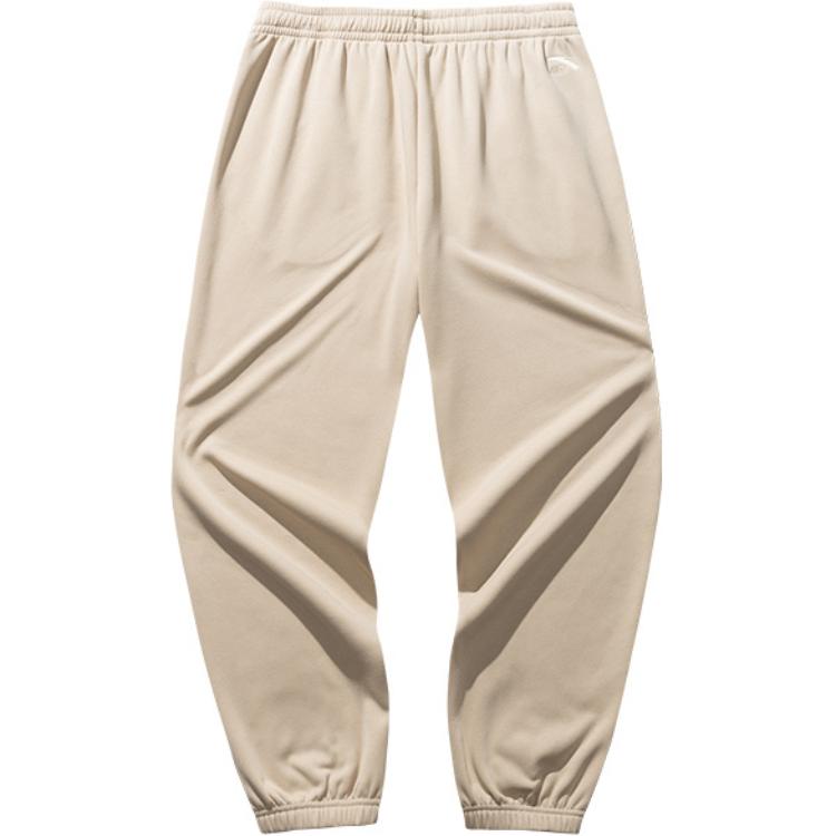 Anta Comfortable Casual Simple Loose Cuffed Knitted Sports Pants Unisex Bottoms Light-Smoke-Gray 972518301-1