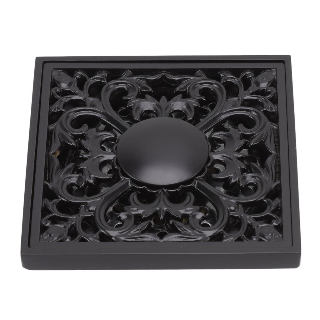 Floor Drain Quadrate Antique European Style Copper Stainless Steel Odor Proof Insect Proof for Bathroom Kitchen
