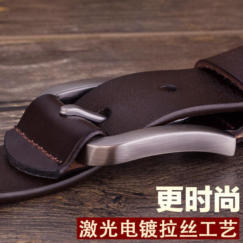 Men'S Belt Pure Cowhide Men'S Pin Buckle Leather Belt Belt Vintage Casual Pants Belt