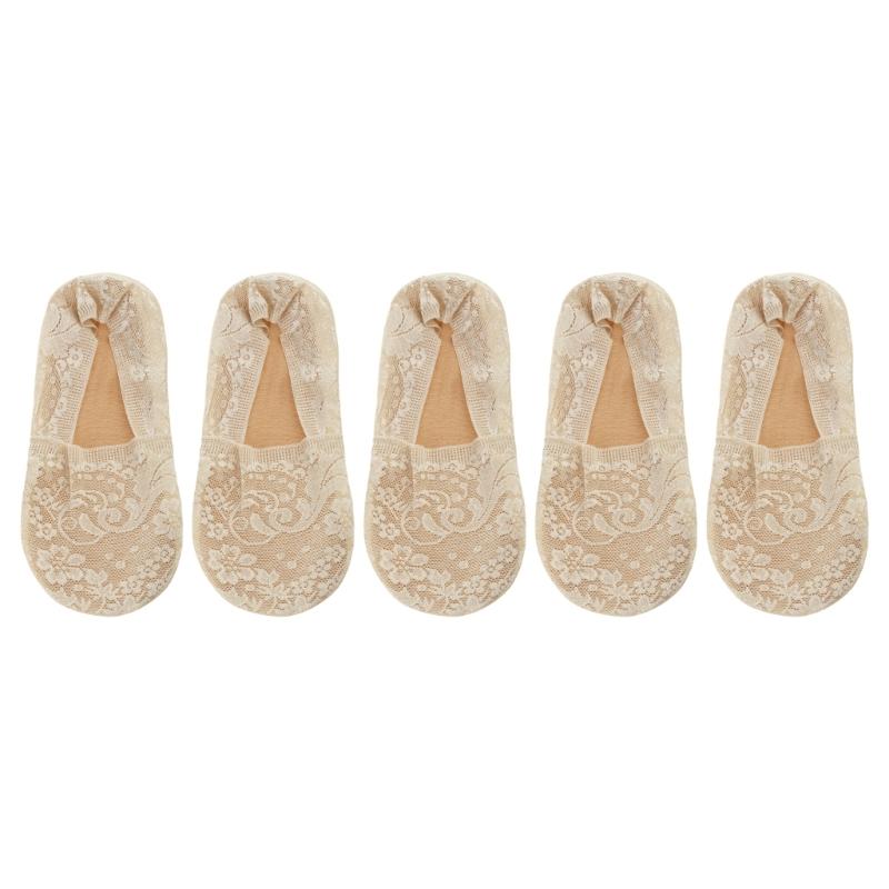 No Show Socks Women for Flats Invisible Hiddens Socks Lace Low Cut Liner Socks with Antis Slip Strips Cotton Bottom Socks
