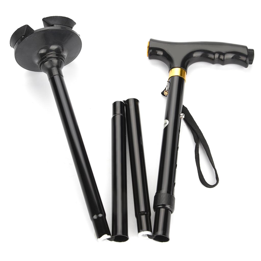 Aluminum Alloy Walking Cane Climbing Stick with Led Light Folding Stick