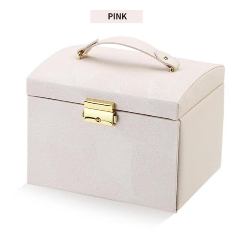 Jewelry Case Large Jewelry Box Large Capacity Jewelry Box Makeup Makeup Makeup Organizer Leather Travel Beauty Box | Storage Boxes and Containers