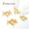 18K Gold Plated Sailor Clasps,Round Spring Clasps For Jewelry,Connector For Bracelets Accessories,DIY Jewelry Making Supplies