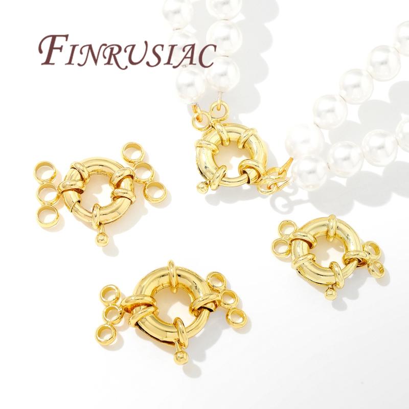 18K Gold Plated Sailor Clasps,Round Spring Clasps For Jewelry,Connector For Bracelets Accessories,DIY Jewelry Making Supplies