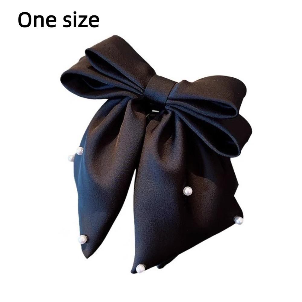 Perlen Satinschleife Haarnadeln Einfarbige Pferdeschwanz-Haarnadeln Elegante Perlen-Haarspangen Damen