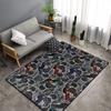 Cute Dog Paws Area Rug Non-Slip Soft Microfiber Washable Inside Floor Mats Black and White Animal Tracks Throw Rugs Carpet for