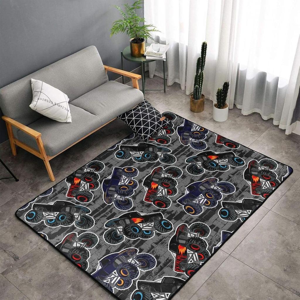 Cute Dog Paws Area Rug Non-Slip Soft Microfiber Washable Inside Floor Mats Black and White Animal Tracks Throw Rugs Carpet for