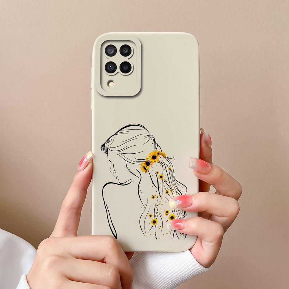 For Samsung Galaxy A12 M12 F12 Phone Case Cartoon Liquid Silicone Full Protection Anti Drop Cover For Samsung A 12 M 12 Bumper