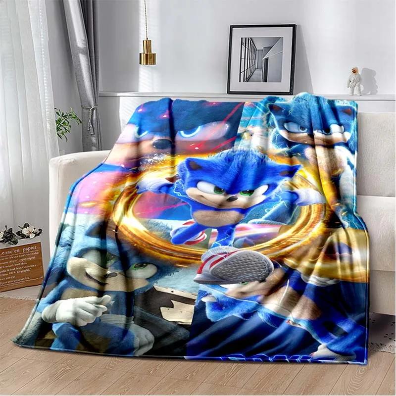 2026 New S-Sonic H-Hedgehog Flannel Blanket for Winter Warmth, Soft Sofa Cover, Bedding, Draped Blanket, Boys and Girls Gifts