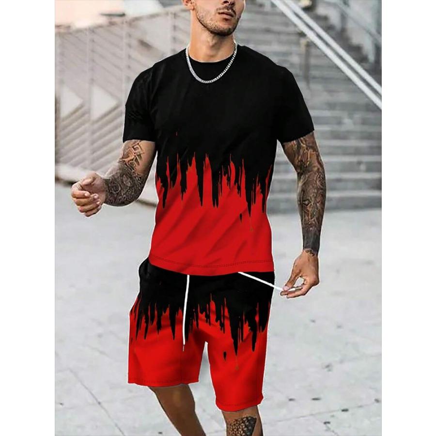Men's T-shirt And Shorts Set Summer Men's Top Everyday Casual Men's Oversized T-shirt Outdoor Street Fashion Men's Sports Shorts