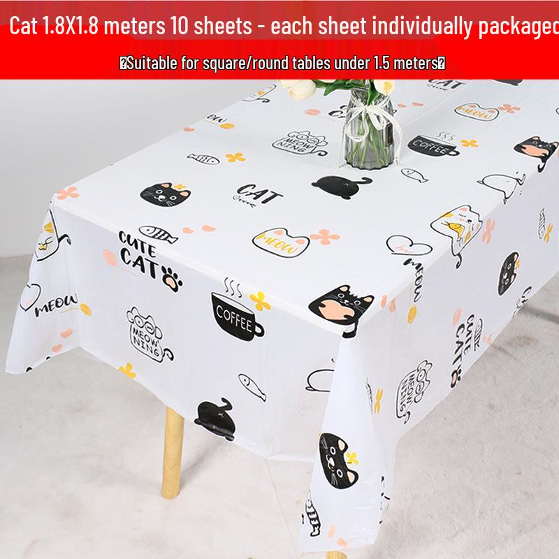 Waterproof Floral Print Tablecloth - Fresh, Rectangular Disposable Cover for Kindergarten Parties