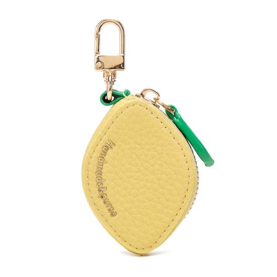 

Fruit Coin Purse Mini Multi-Functional Change Headphones Keys Holder Soft Litchi Leather Texture Keychain Bag Charm for Travel Girls Women жёлтый