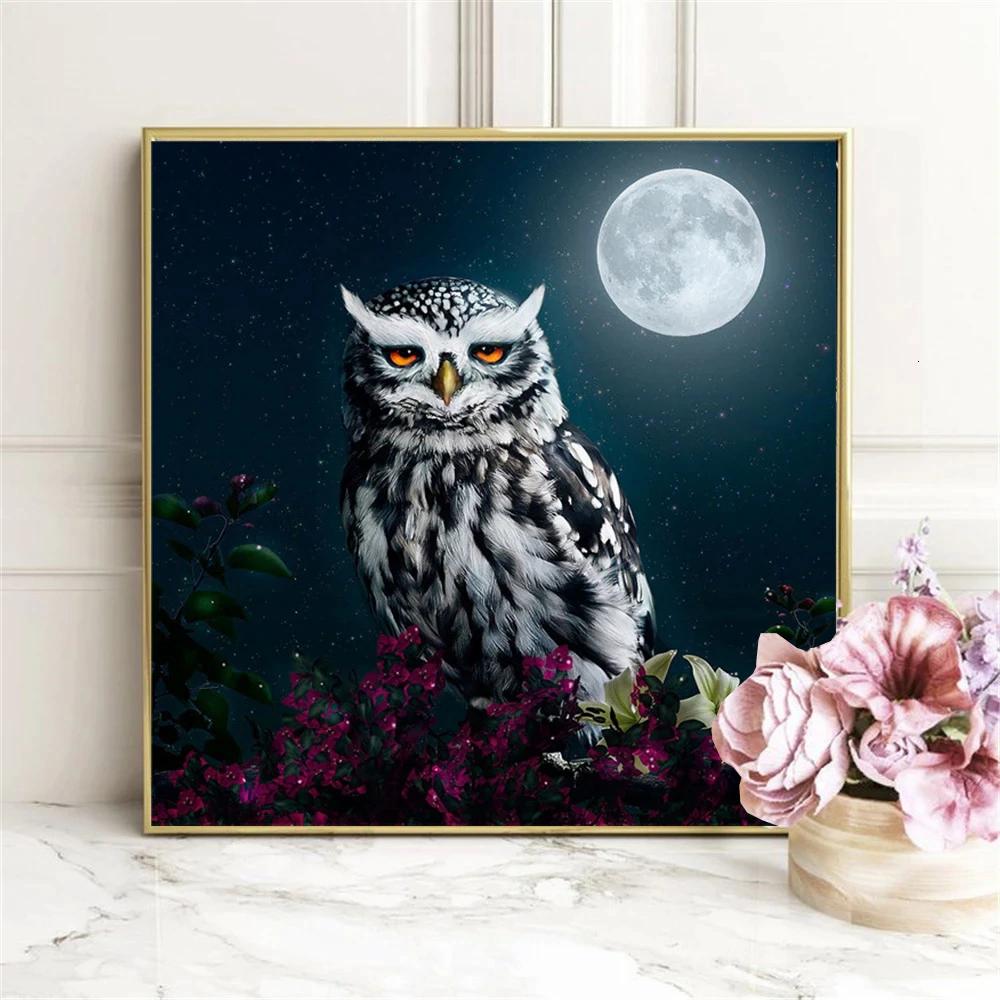 Broderie completă pătrată cu diamant pictură bufniță artă stras 5D bricolaj broderie cu diamante cu animale cadou lucrat manual