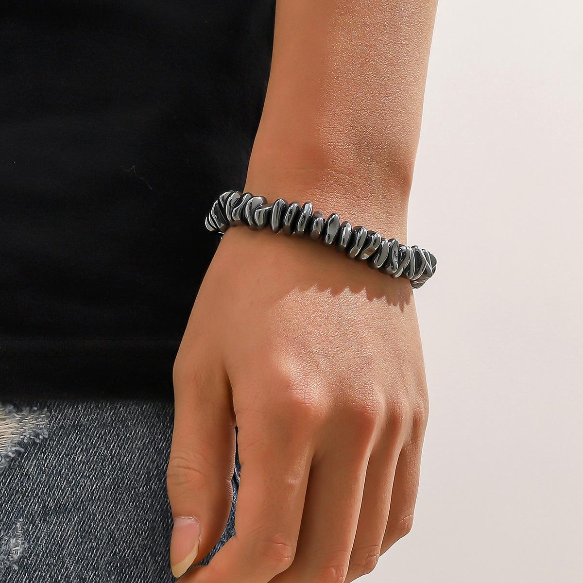 

Irregular Mosaic Stone Chain Choker for Men Women, Stainless Steel Hip Hop Punk Necklace, Unique Iced Out Layered Jewelry Gift