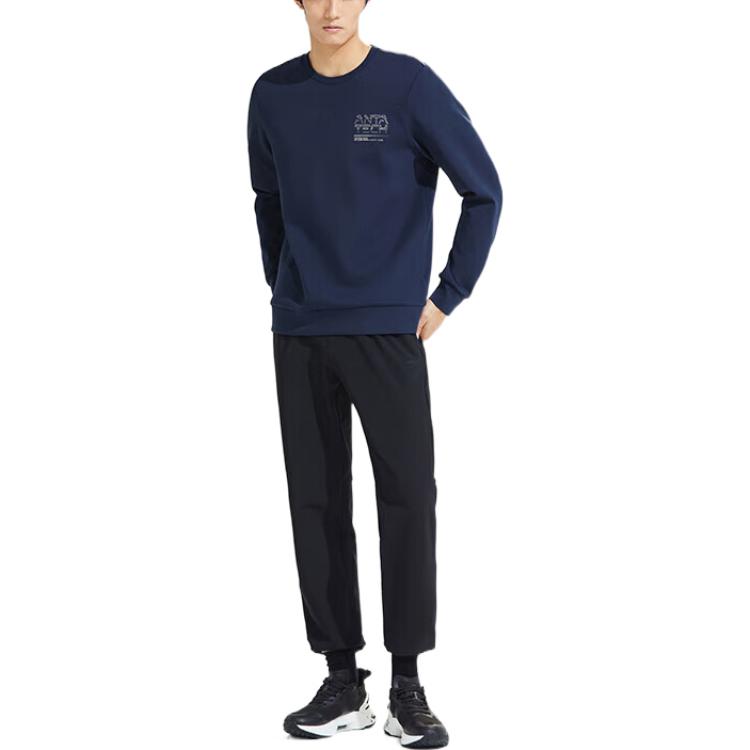 Anta Training Series Logo Print Sweatshirt Men Sweatshirt Blue 152317725-2