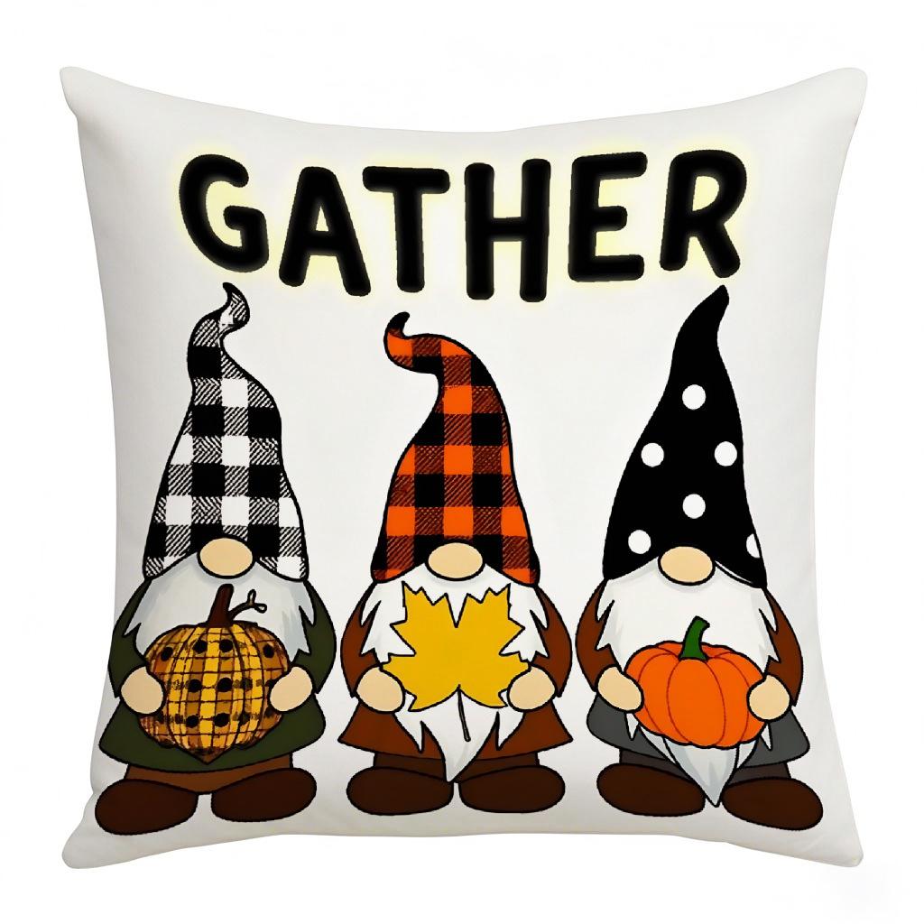 Thanksgiving Digital Letter Printed Harvest Festival Atmosphere Pillow Decoration Living Room Home Pillow Cushion Cover