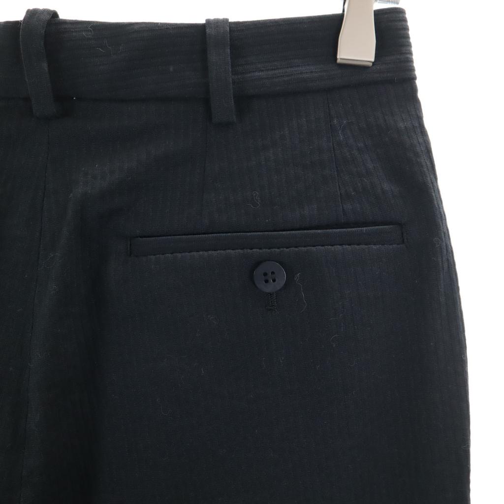 Unused IENA Made In Japan Striped Pattern Flare Pants 36 Black LA BOUCLE Women Used