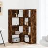 VidaXL Corner Bookshelf with 4 Shelves Smoked Oak Engineered Wood, Corner Bookcase, Corner Display Cabinet, Cabinet 3307814