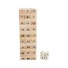 Building Blocks 51PCS with Dice, Wooden Balance Game, Table Game, Party Game, Punishment Game, 3D Puzzle, Domino Blocks, Natural Wood, 17 Tiers,