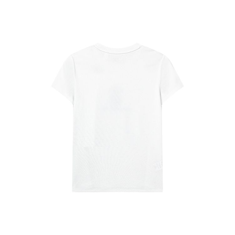 FILA Cartoon Bear Print Round Neck Short Sleeve T-Shirt Women tops White F11W218110FWT