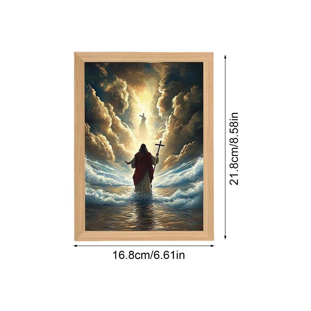 Jesus Lampe Licht Jesus Lampe Aufleuchtendes Bild Inspirierende Christliche Wandkunst Gemälde Dekoration Für Zuhause Wohnzimmer Schlafzimmer
