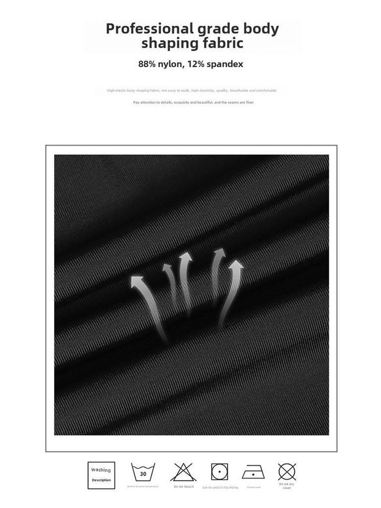 Herren Doppel-Lagen High-Waist Bauchweg-Hose – Atmungsaktiv, Elastisch, Hüfthebend, Einfarbig, Übergröße.