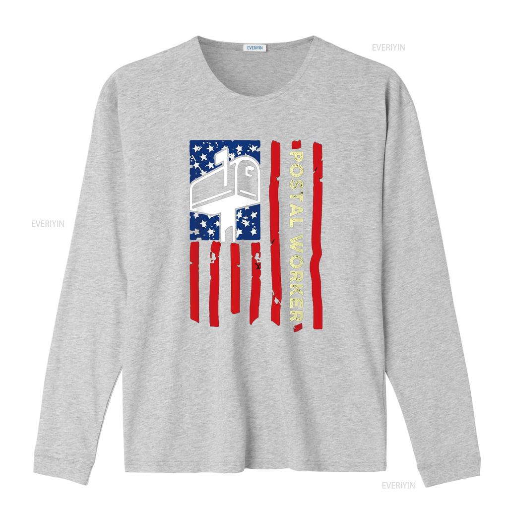 Postal Worker Patriotic US Post Mail Carrier T Shirt vintage Washed fashion Casual Stretched homme Versatile Soft