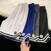 Shorts de Basquete Masculino de Seda Gelada de Secagem Rápida - Calça Casual, Leve, Versátil de Cinco Pontos