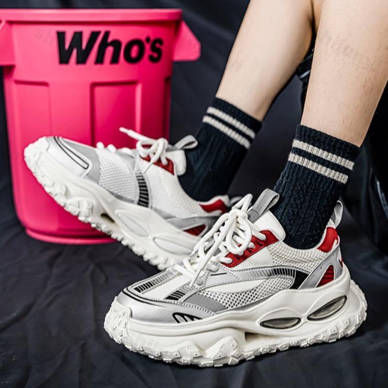 Fashion Fashion Trend Men's Low Top Thick Sole Casual Sports Shoes 2025 Autumn New Mesh Breathable Comfortable Versatile Chunky sneakers