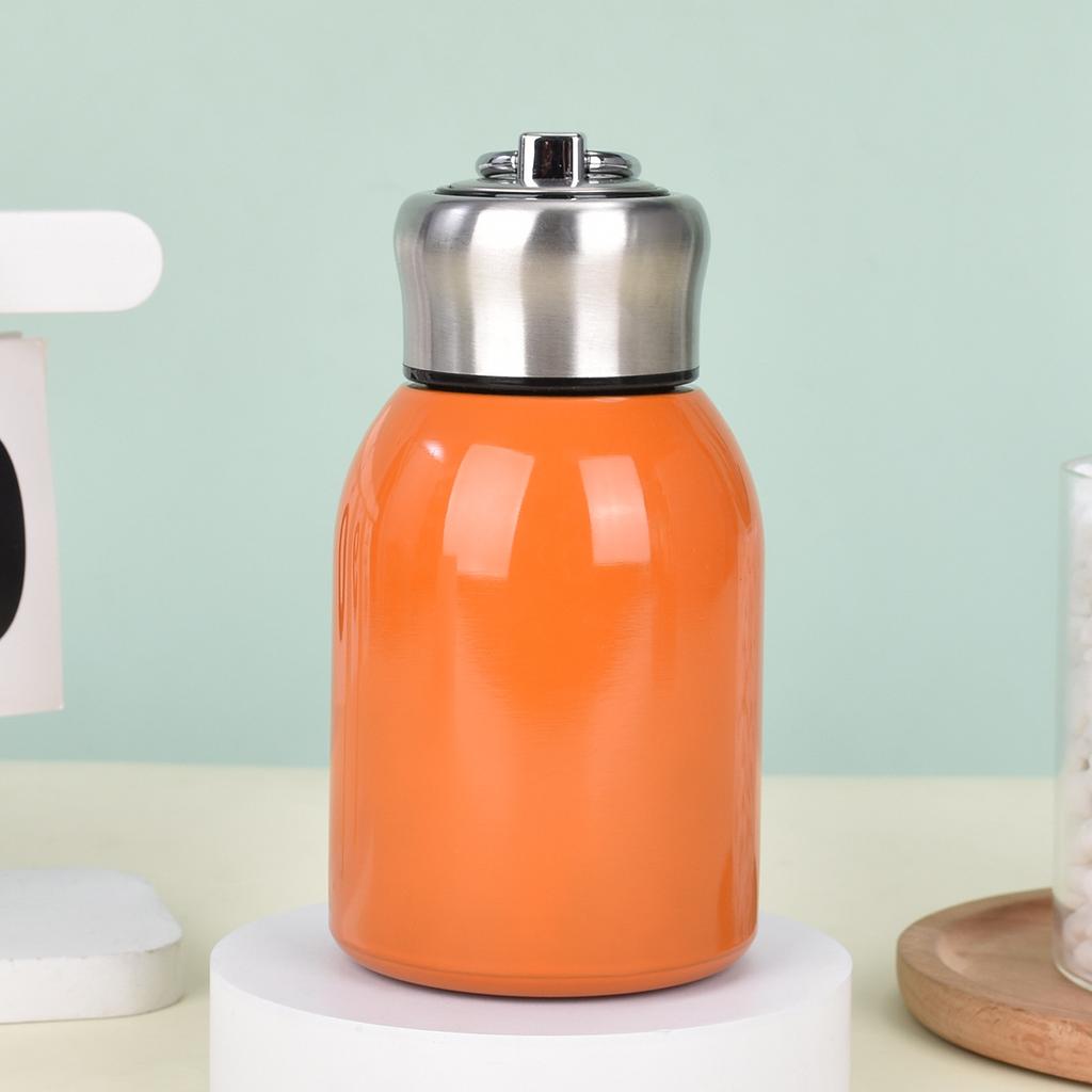 Trendy Steel Small Fat Cube Cup Will Carry Ring Pocket Cup Double Vacuum Steel Thermos Cup Durable Durable Useful