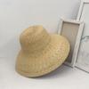 Big Brim Straw Straw Hat Women's Summer French Retro Hepburn Style Dome Big Head Circumference Seaside Beach Sun Hat