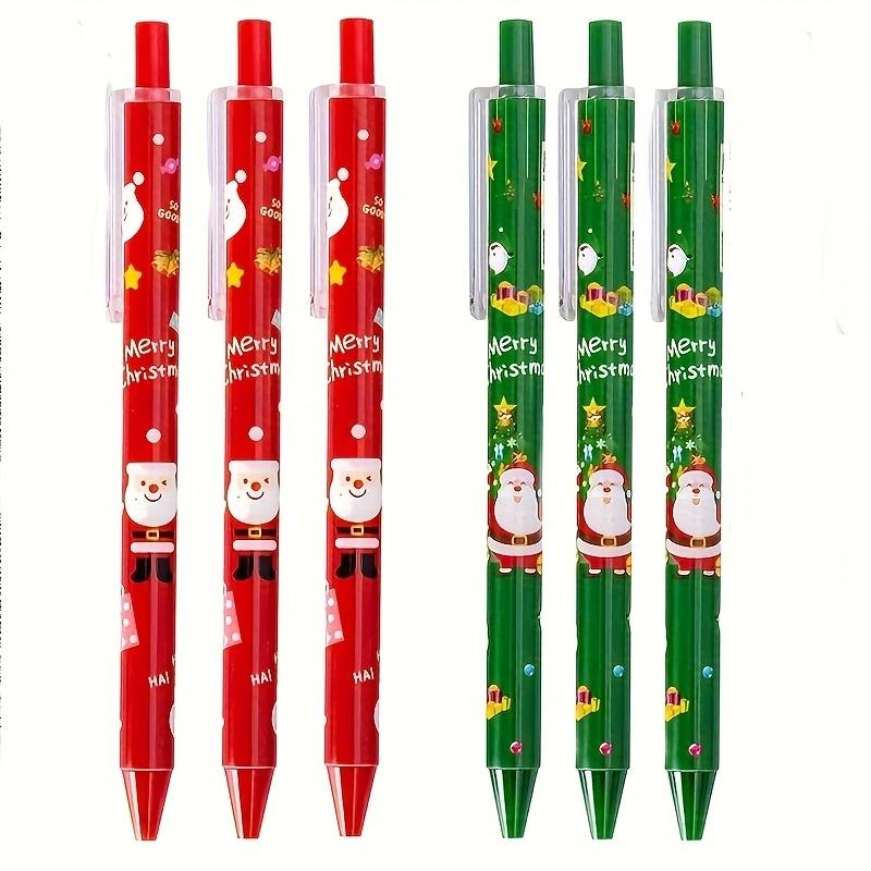 4/6/8 Pcs Santa Claus Pattern Ballpoint Pens, Office and Study Writing Ballpoint Pens, Christmas Stationery Gifts (black Ink)