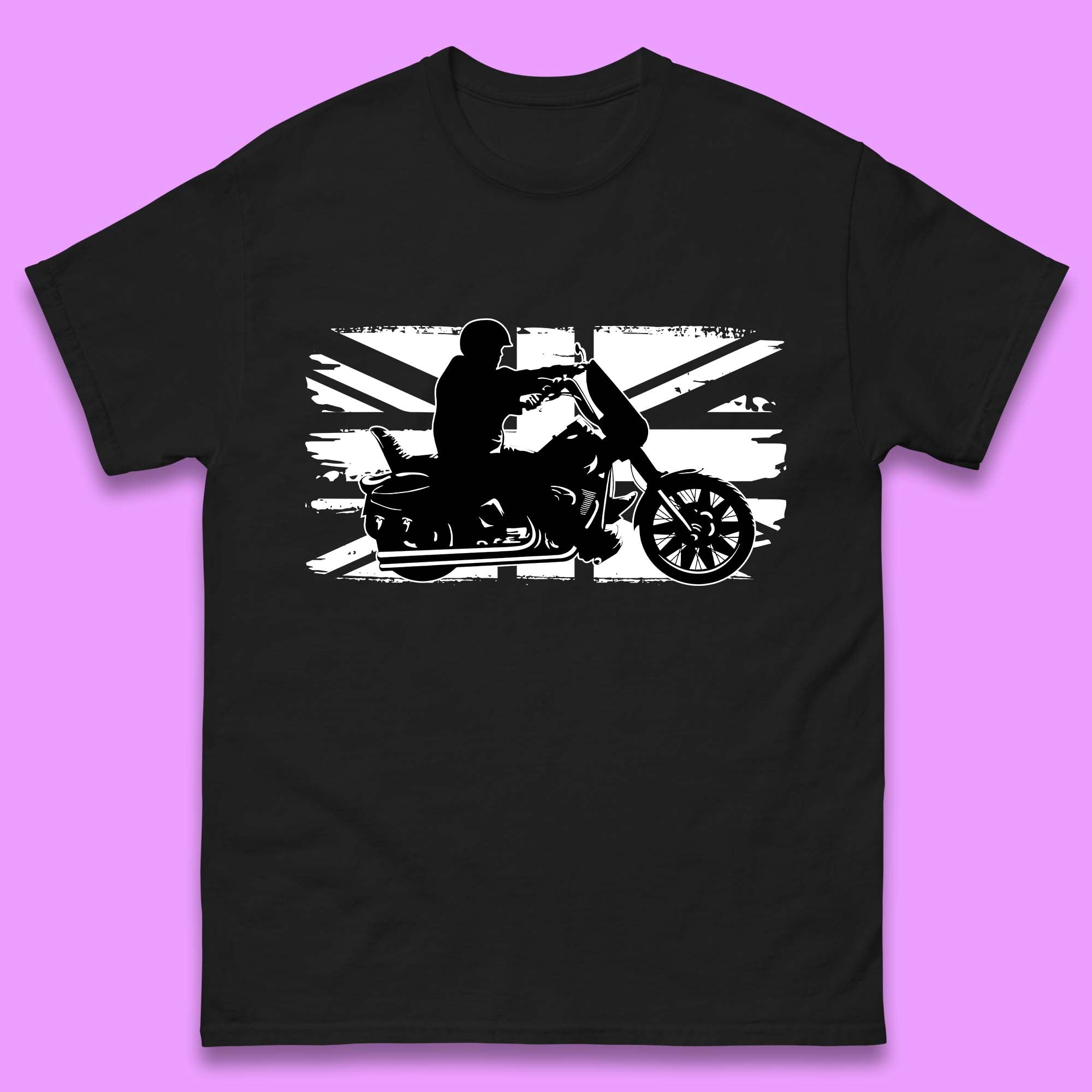 UK British Flag Biker T-Shirt Womens Tops Tees XL