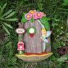 4Pcs/set Miniature Fairy Door Statue Glow In The Dark Resin Fairy Ornaments  Fence